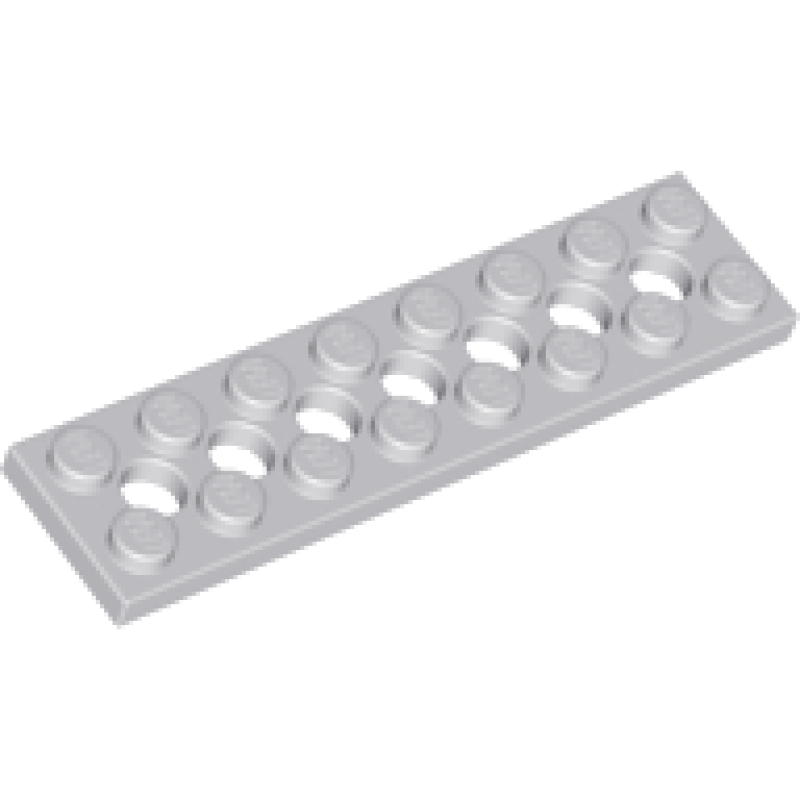 Technic, Plaat 2x8 met 7 gaten Light Bluish Gray